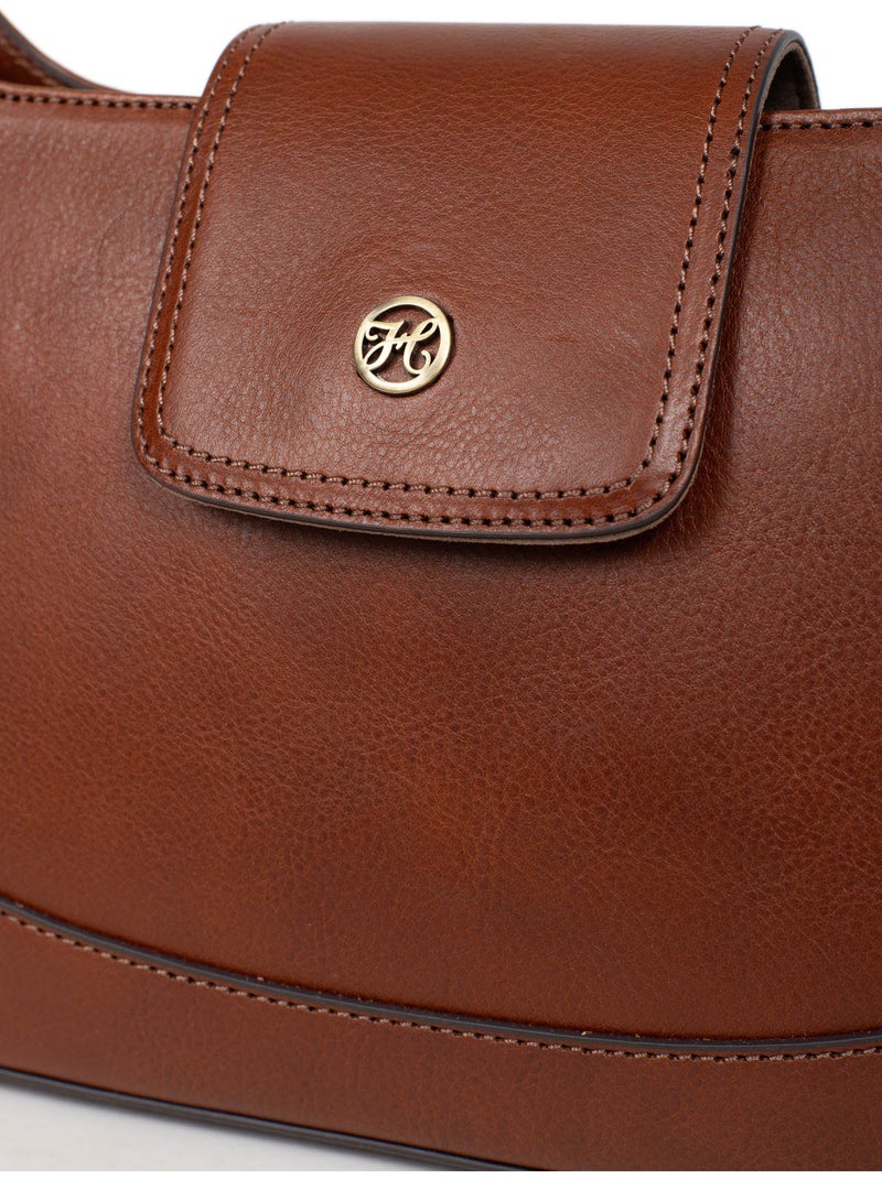 Bolso de hombro 1 asa - cuero ondine hexagona Marrón - Kiabi