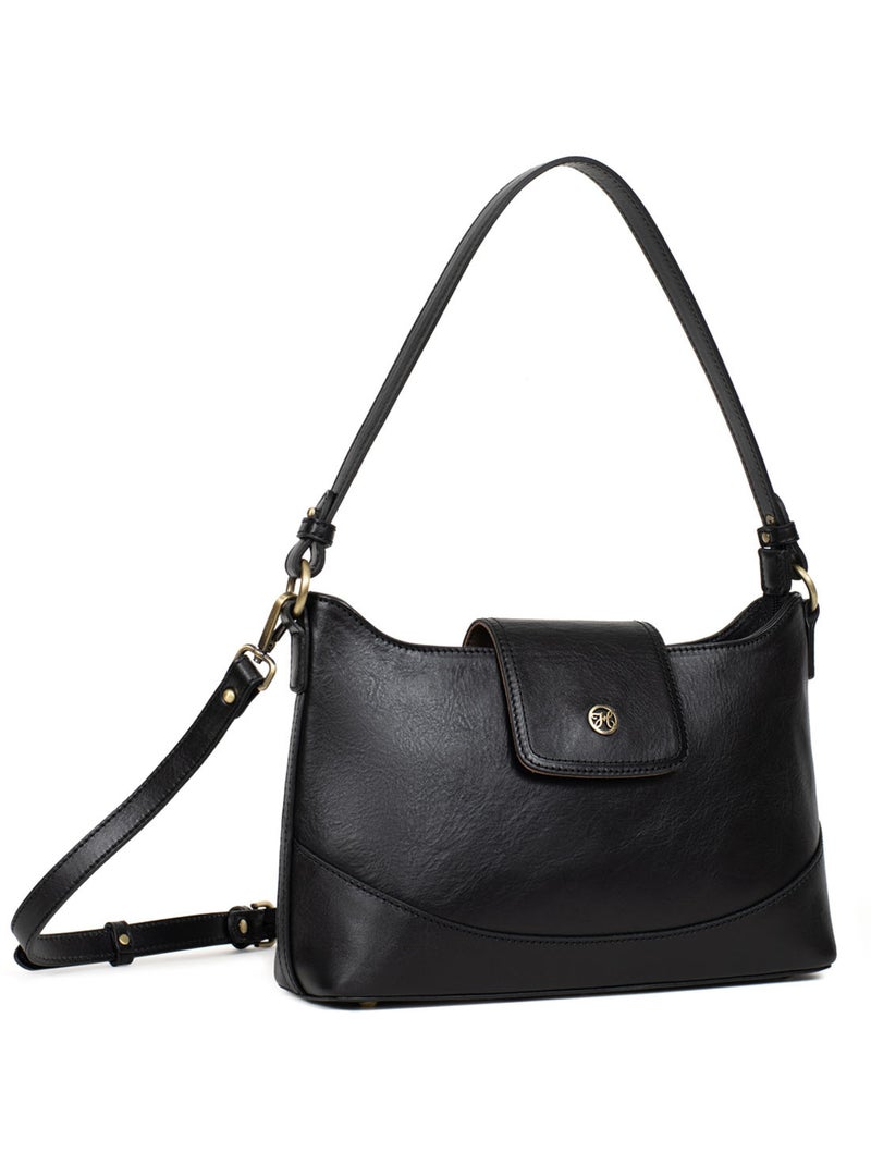 Bolso de hombro 1 asa - cuero ondine hexagona Negro - Kiabi