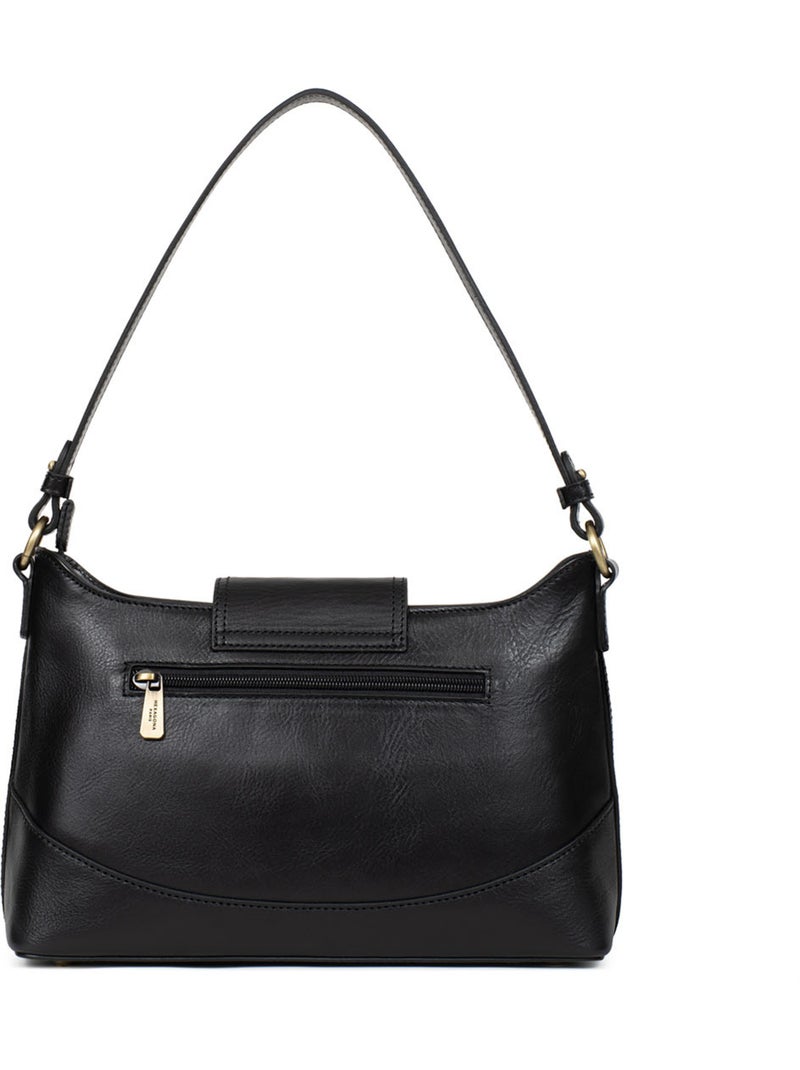 Bolso de hombro 1 asa - cuero ondine hexagona Negro - Kiabi