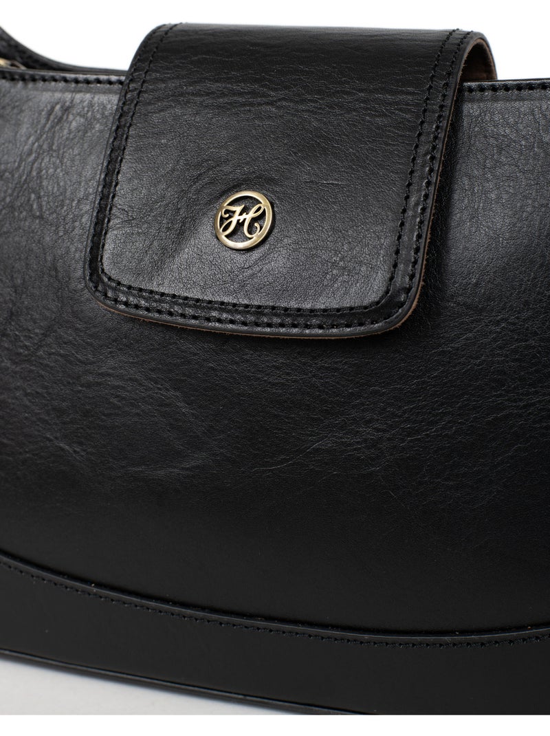 Bolso de hombro 1 asa - cuero ondine hexagona Negro - Kiabi