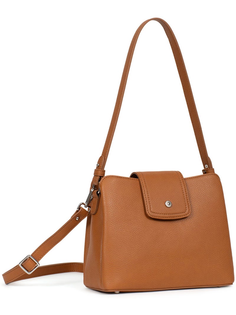 Bolso de hombro 1 asa maya hexagona Marrón caramelo - Kiabi
