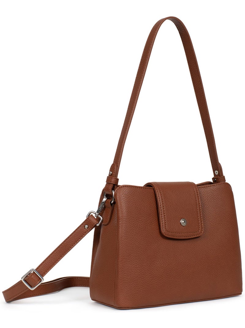 Bolso de hombro 1 asa maya hexagona Marrón oscuro - Kiabi