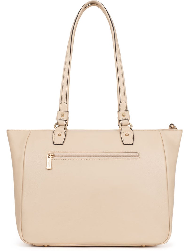 Bolso de hombro 2 asas - a4 - cuero de vaca taima hexagona Crema - Kiabi
