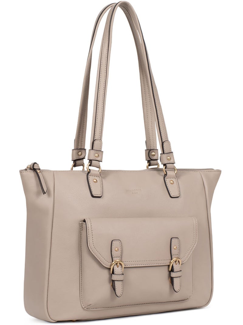 Bolso de hombro 2 asas - a4 - cuero de vaca taima hexagona Gris - Kiabi