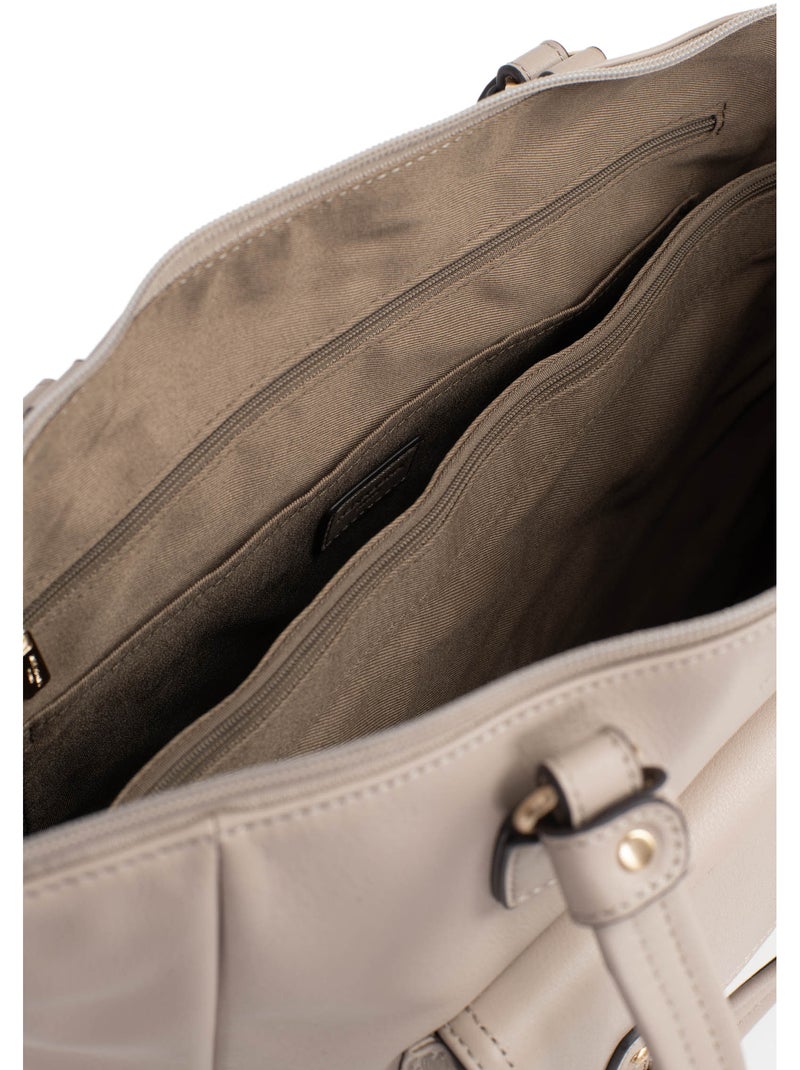 Bolso de hombro 2 asas - a4 - cuero de vaca taima hexagona Gris - Kiabi
