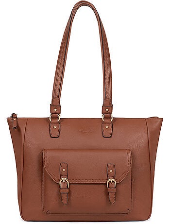 Bolso de hombro 2 asas - a4 - cuero de vaca taima hexagona