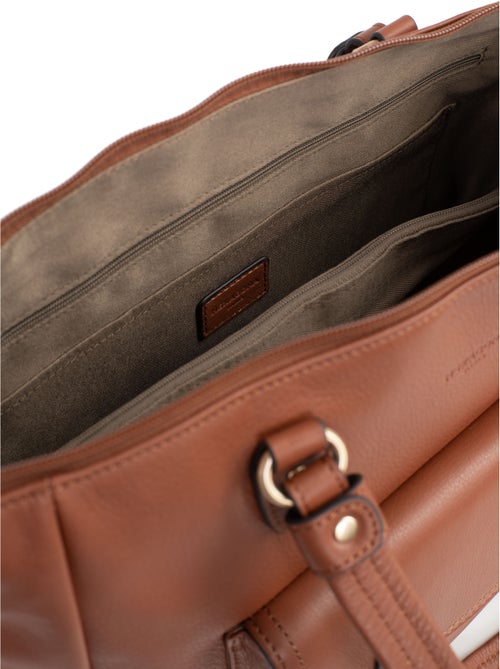 Bolso de hombro 2 asas - a4 - cuero de vaca taima hexagona - Kiabi