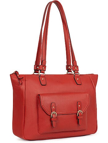 Bolso de hombro 2 asas - a4 - cuero de vaca taima hexagona
