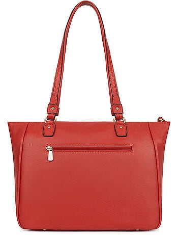 Bolso de hombro 2 asas - a4 - cuero de vaca taima hexagona
