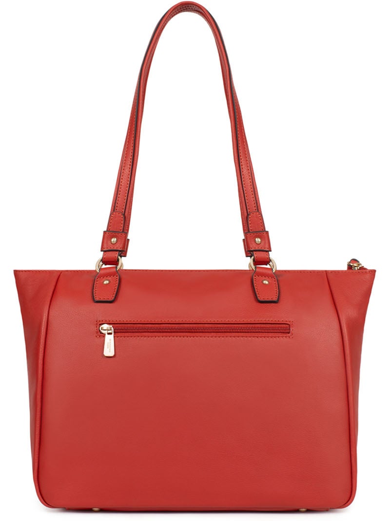 Bolso de hombro 2 asas - a4 - cuero de vaca taima hexagona Naranja - Kiabi