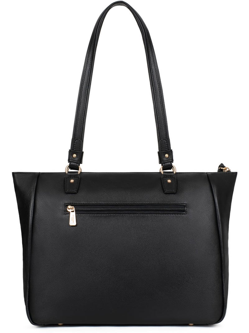 Bolso de hombro 2 asas - a4 - cuero de vaca taima hexagona Negro - Kiabi