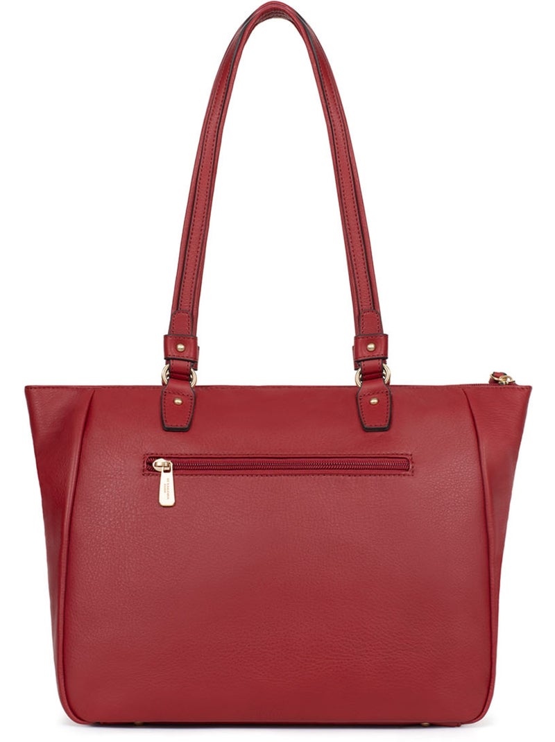 Bolso de hombro 2 asas - a4 - cuero de vaca taima hexagona Rojo oscuro - Kiabi