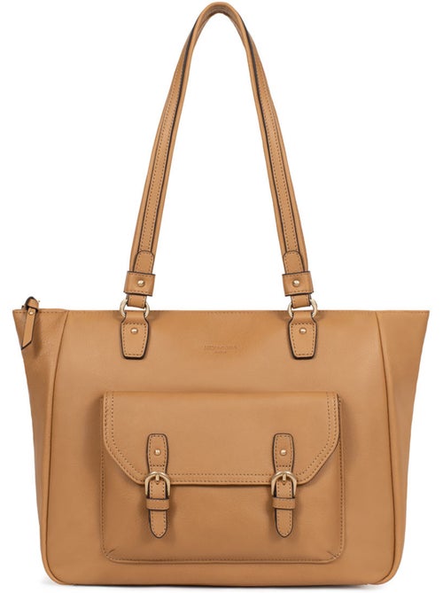 Bolso de hombro 2 asas - A4 - Cuero de vaca TAIMA - Kiabi