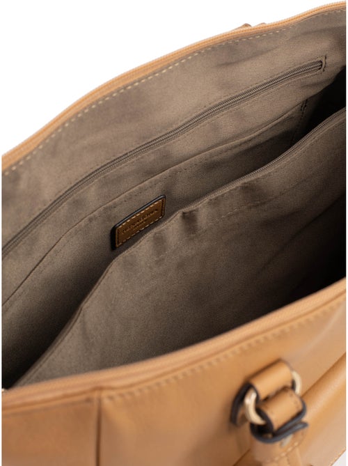 Bolso de hombro 2 asas - A4 - Cuero de vaca TAIMA - Kiabi