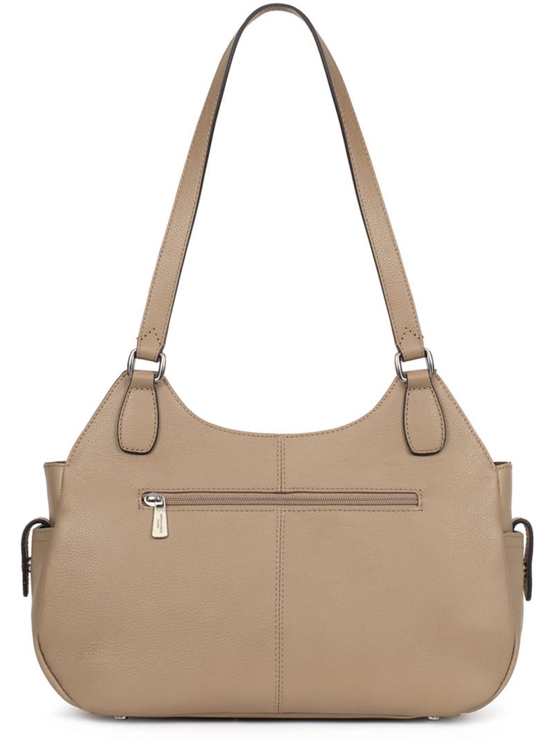 Bolso de hombro 2 asas - cuero mirabelle hexagona Marrón glaseado - Kiabi