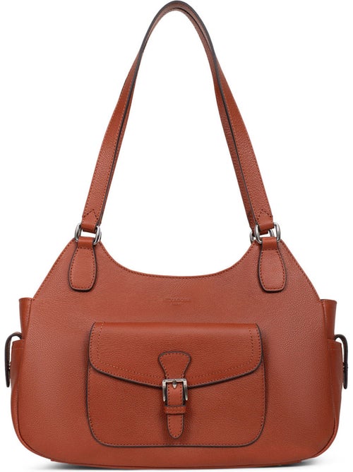 Bolso de hombro 2 asas - cuero mirabelle hexagona - Kiabi