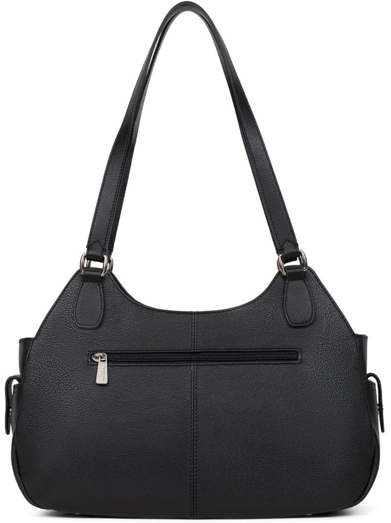 Bolso de hombro 2 asas - cuero mirabelle hexagona Negro - Kiabi