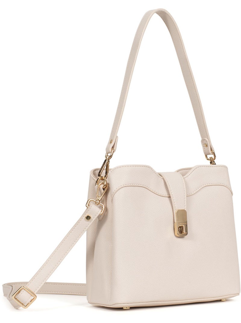 Bolso de hombro con 1 asa lys hexagona Marfil - Kiabi