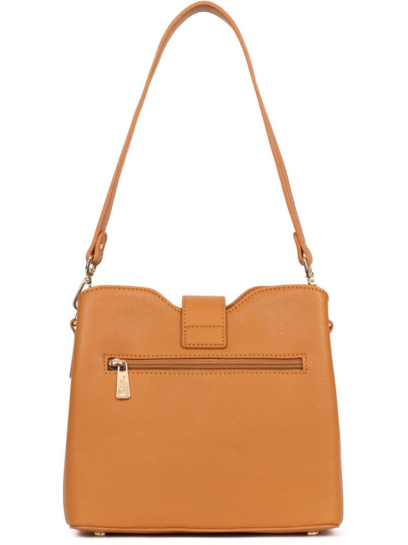 Bolso de hombro con 1 asa lys hexagona Marrón claro - Kiabi