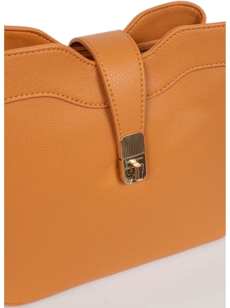 Bolso de hombro con 1 asa lys hexagona Marrón claro - Kiabi