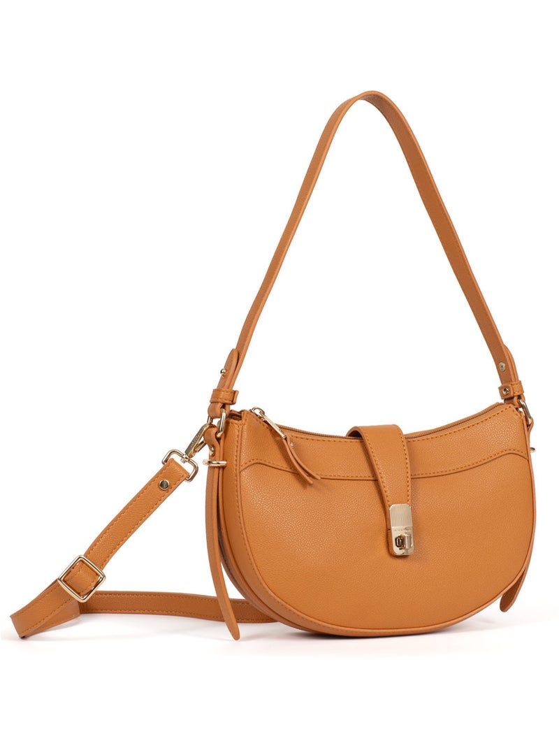 Bolso de hombro con 1 asa lys hexagona Marrón claro - Kiabi