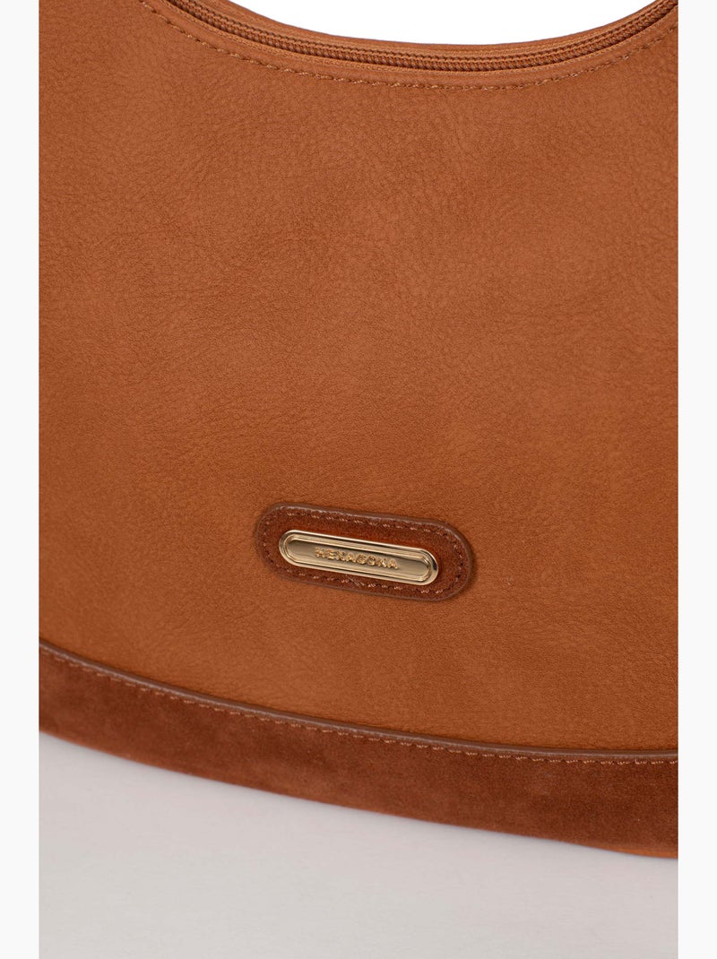 Bolso de hombro con 1 asa moly hexagona Marrón caramelo - Kiabi