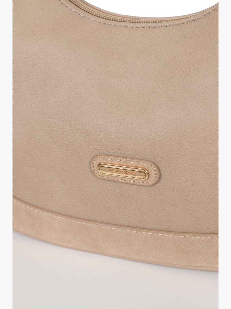 Bolso de hombro con 1 asa moly hexagona Taupe - Kiabi