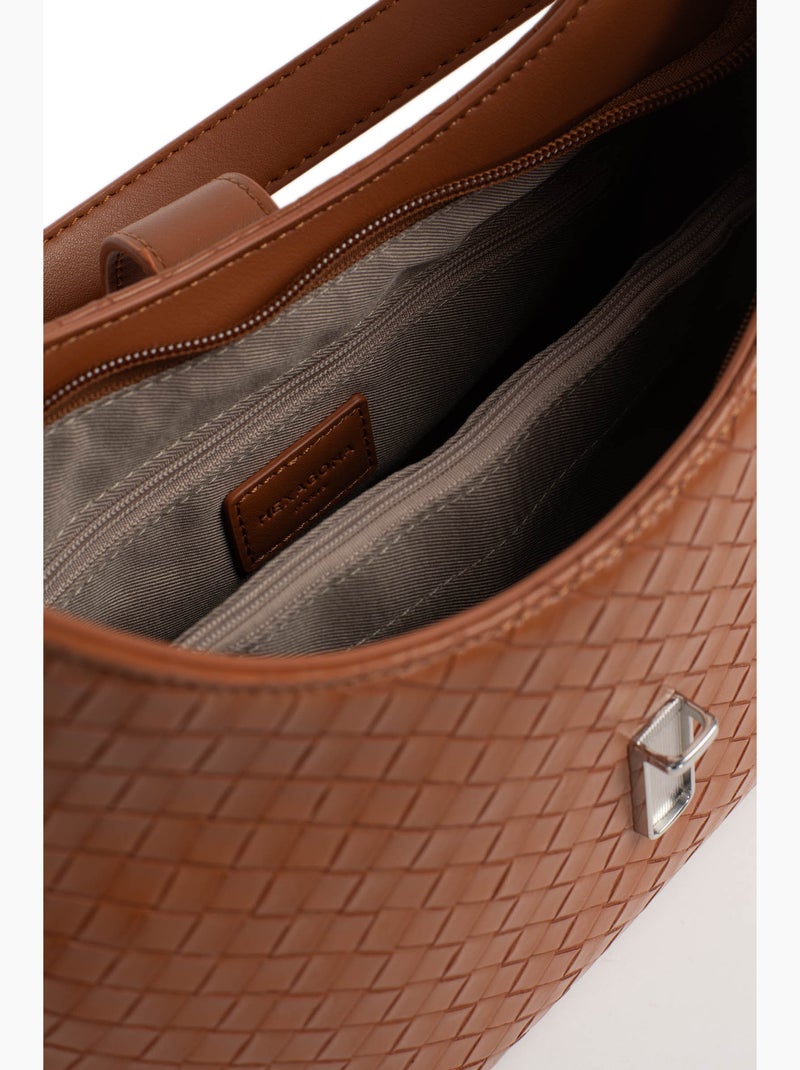 Bolso de hombro con 1 asa nila hexagona Marrón caramelo - Kiabi