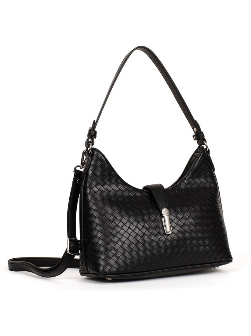 Bolso de hombro con 1 asa nila hexagona Negro - Kiabi