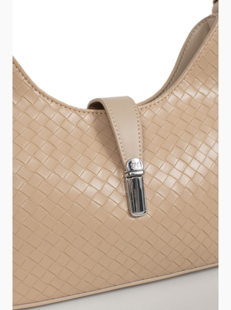 Bolso de hombro con 1 asa nila hexagona Taupe - Kiabi
