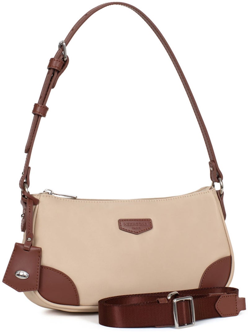 Bolso de hombro con 1 asa pop hexagona Beige arena - Kiabi