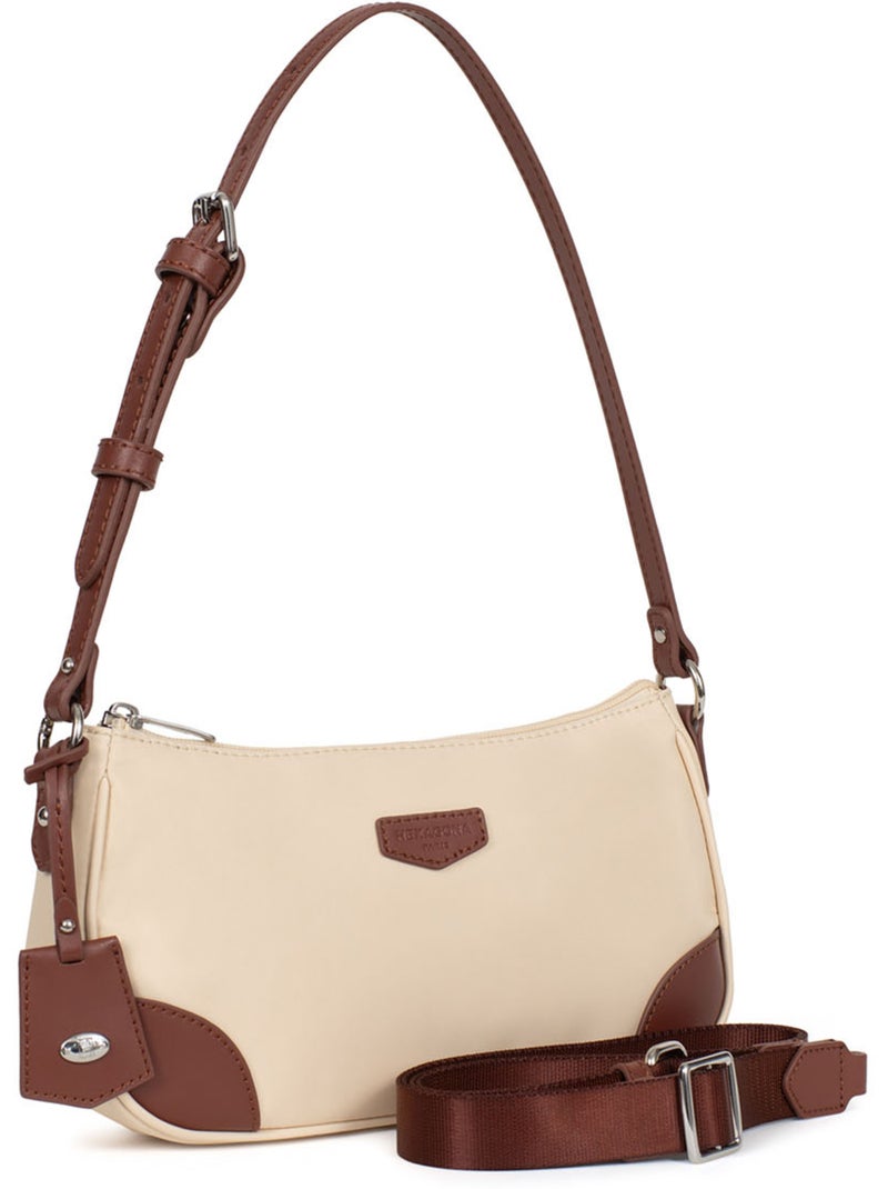 Bolso de hombro con 1 asa pop hexagona Crema - Kiabi