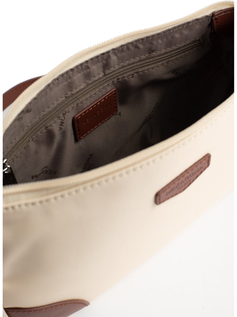 Bolso de hombro con 1 asa pop hexagona Crema - Kiabi