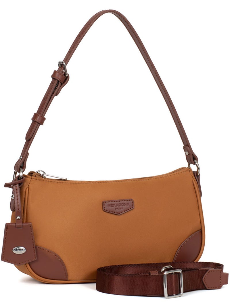 Bolso de hombro con 1 asa pop hexagona Marrón caramelo - Kiabi