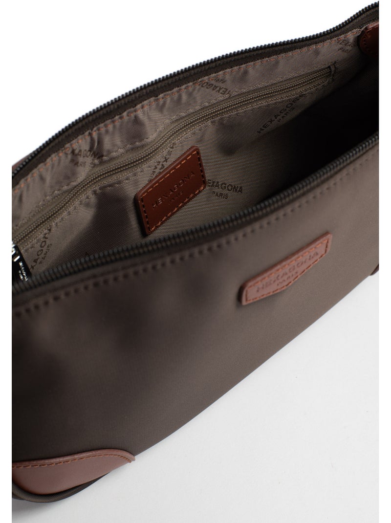 Bolso de hombro con 1 asa pop hexagona Marrón oscuro - Kiabi