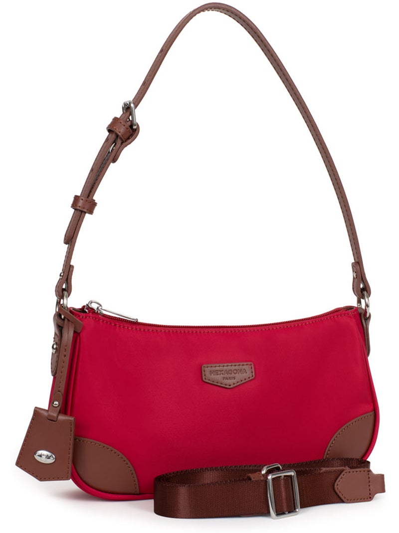 Bolso de hombro con 1 asa pop hexagona Rojo oscuro - Kiabi