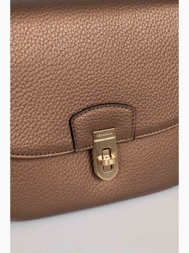 Bolso de hombro con 1 asa zora hexagona Bronce - Kiabi