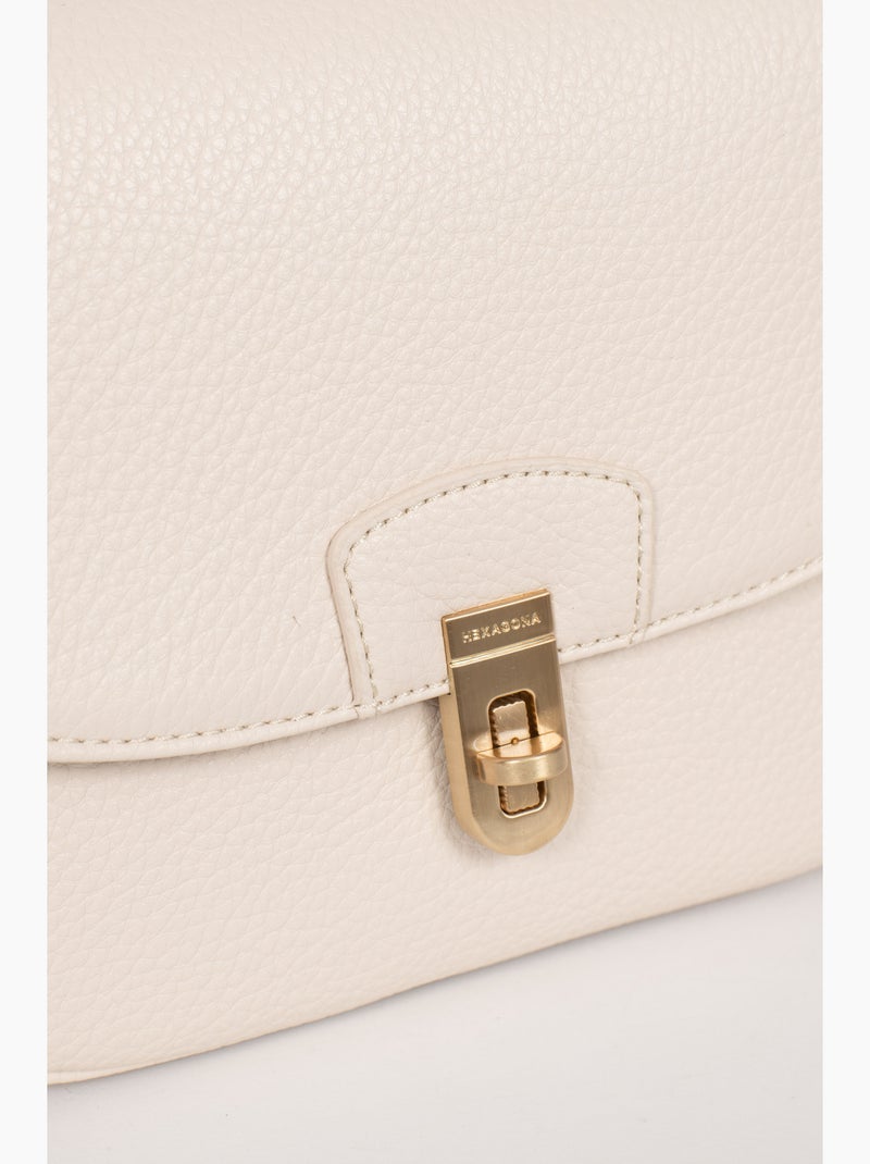 Bolso de hombro con 1 asa zora hexagona Marfil - Kiabi