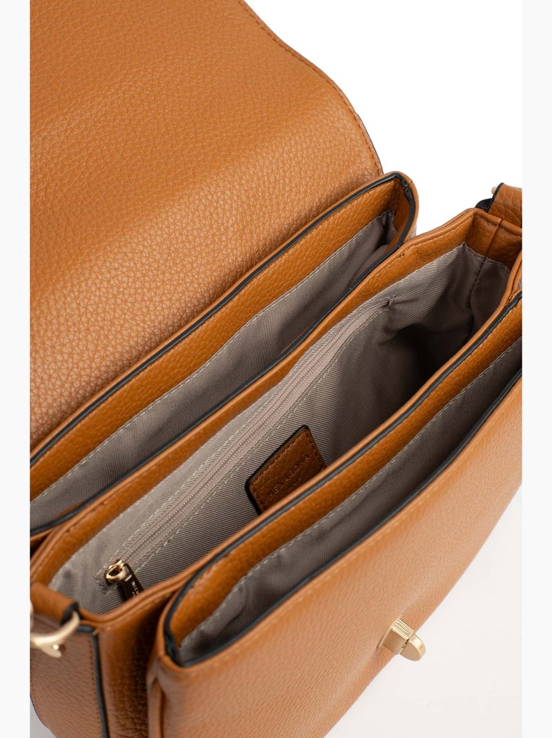 Bolso de hombro con 1 asa zora hexagona Marrón caramelo - Kiabi