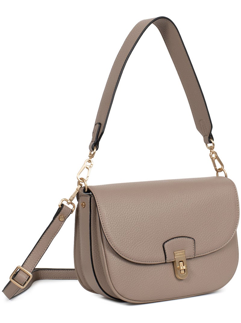 Bolso de hombro con 1 asa zora hexagona Taupe - Kiabi