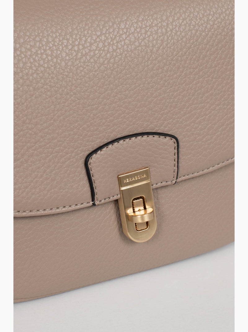 Bolso de hombro con 1 asa zora hexagona Taupe - Kiabi