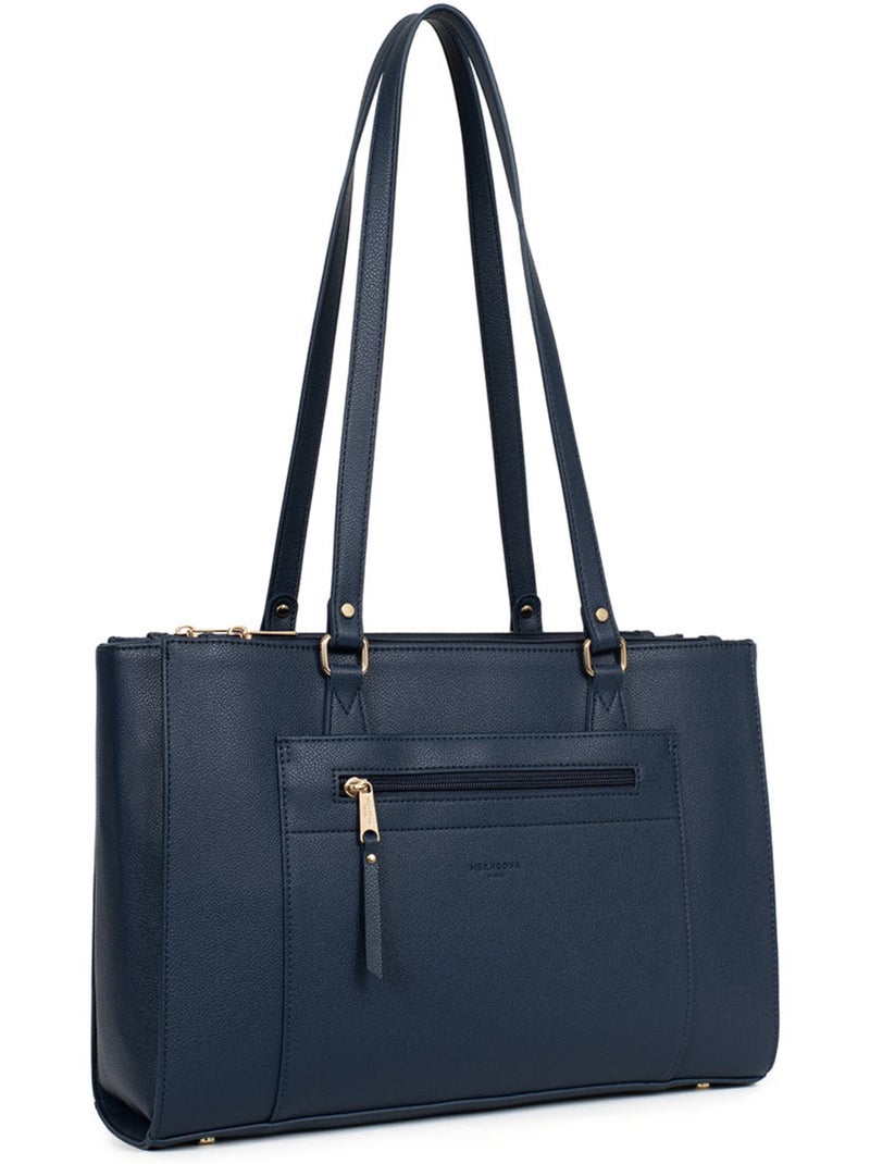 Bolso de hombro con 2 asas - 13" y a4 lys hexagona Azul marino - Kiabi