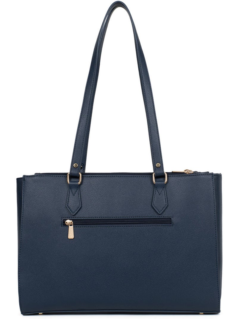 Bolso de hombro con 2 asas - 13" y a4 lys hexagona Azul marino - Kiabi