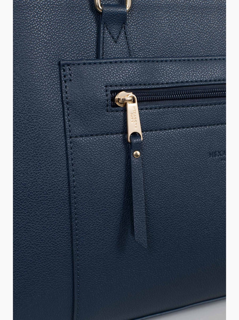 Bolso de hombro con 2 asas - 13" y a4 lys hexagona Azul marino - Kiabi