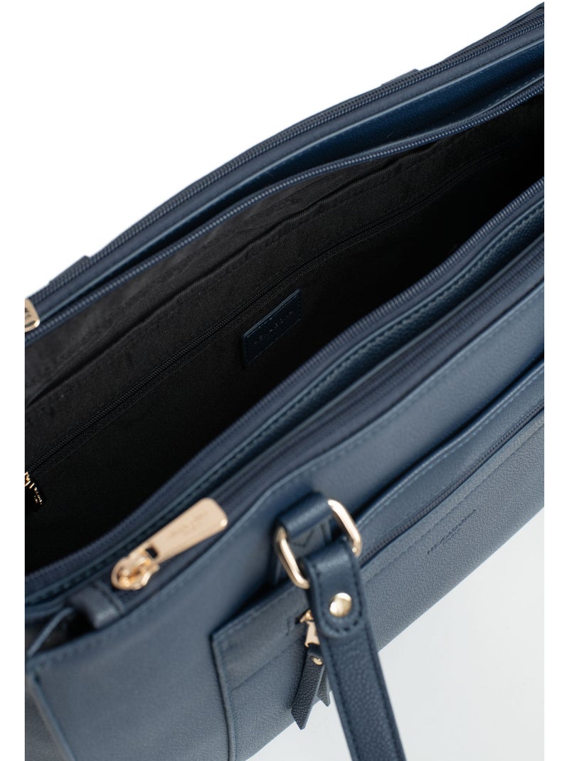 Bolso de hombro con 2 asas - 13" y a4 lys hexagona Azul marino - Kiabi