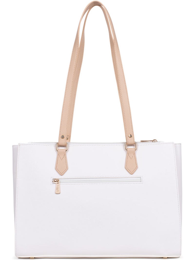 Bolso de hombro con 2 asas - 13" y a4 lys hexagona Blanco Multicolor - Kiabi
