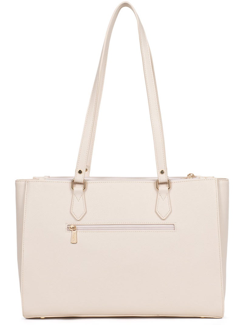 Bolso de hombro con 2 asas - 13" y a4 lys hexagona Marfil - Kiabi