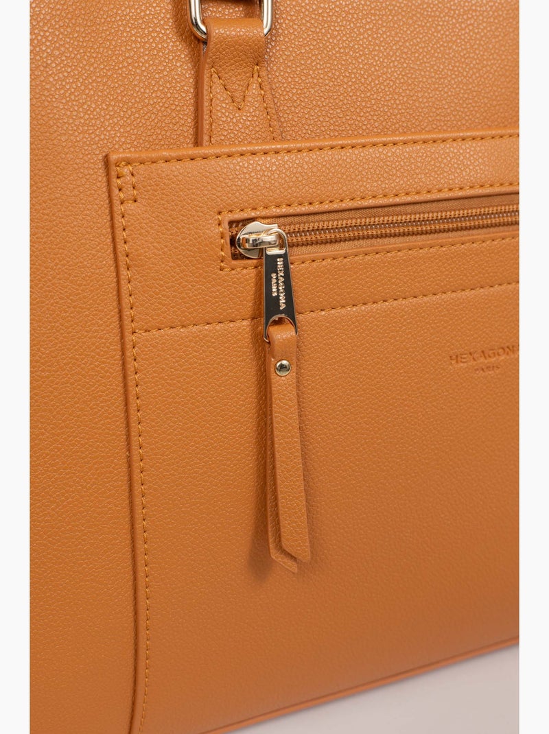 Bolso de hombro con 2 asas - 13" y a4 lys hexagona Marrón claro - Kiabi