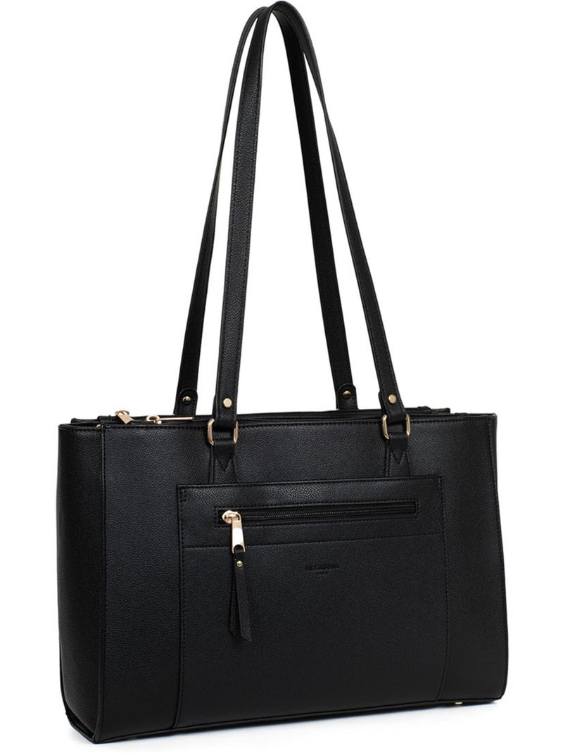 Bolso de hombro con 2 asas - 13" y a4 lys hexagona Negro - Kiabi