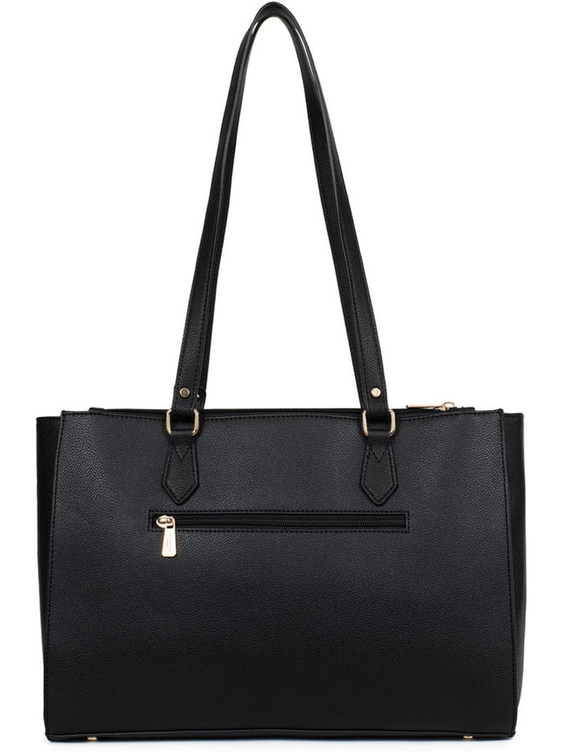 Bolso de hombro con 2 asas - 13" y a4 lys hexagona Negro - Kiabi